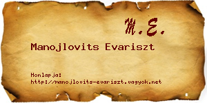 Manojlovits Evariszt névjegykártya